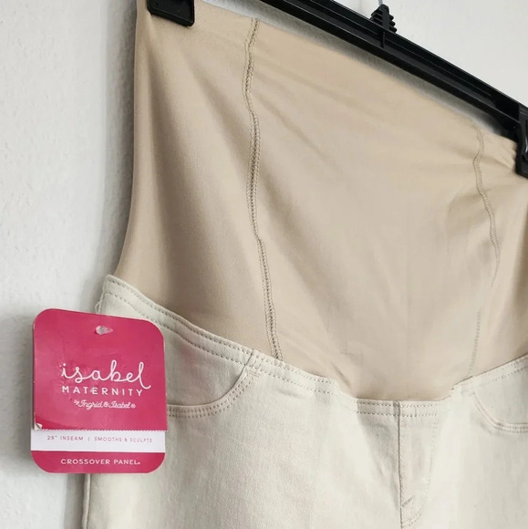 Isabel Maternity Crossover Panel Cream Skinny Jeans Size 8 (NWT) - Picture 3 of 10